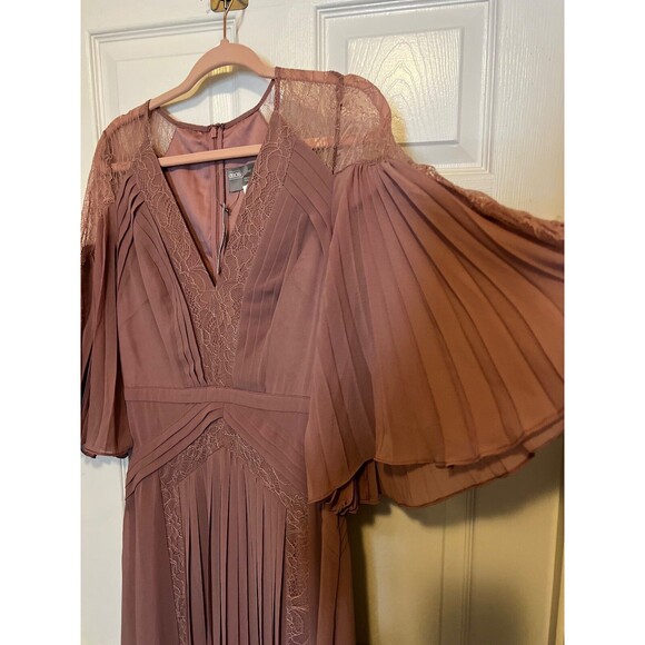Asos Dress Womens Sz 6 UK 10 Pink Blush Dusty Rose Lace Lined TALL - Picture 10 of 16